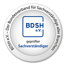 Logo BDSH- zertifizierte Sachverständige